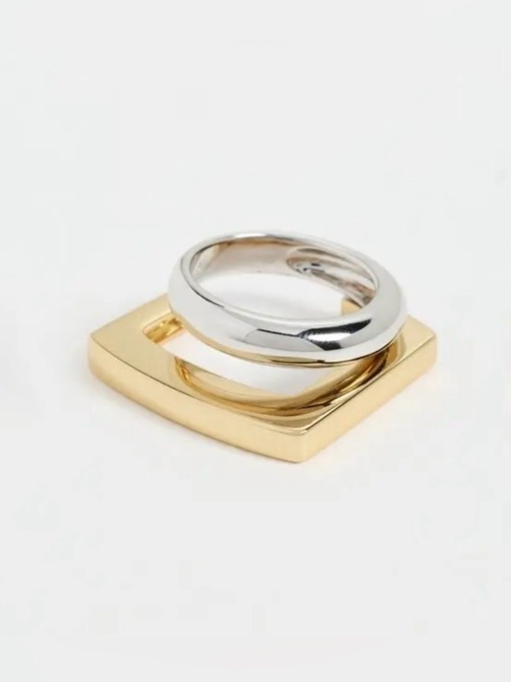 NEW Tina Double Ring 2 Two-Tone Gold Silver Demarson STYLE AU07
